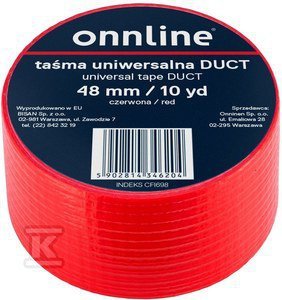 TAŚMA ONNLINE 48MM/10YD CZERWONA DUCT (SZT)