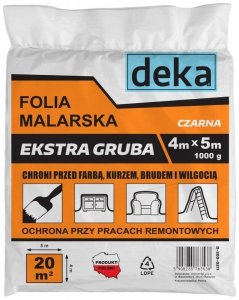 FOLIA MALARSKA EXTRA GRUBA CZARNA 4*5M 1000G (1 SZT)