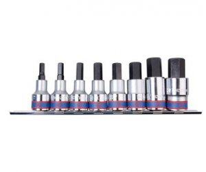 ZESTAW NASADEK Z KOŃCÓWKĄ HEX 1/2'' 9 CZ. KRÓTKIE 6 - 19MM (1 KPL)