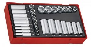ZESTAW NASADEK CALOWYCH CHWYT KWADRATOWY 1/4'' I 3/8'' 32CZ (1 KPL)