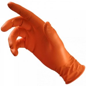RĘKAWICE NITRYLOWE WZMACNIANE MONKEY POMARAŃCZOWE 50SZT. XL (1 OP)