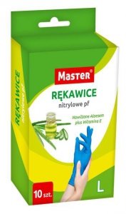 RĘKAWICE NITRYLOWE MASTER ALOES ROZMIAR L OP. 10 SZT (1 OP)