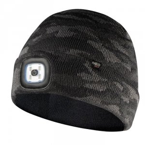 CZAPKA Z LATARKĄ LED CAMO, DWUWARSTWOWA (1 SZT)