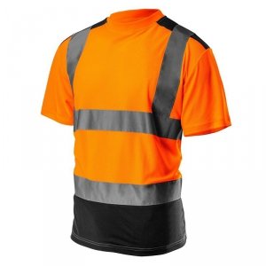 KOSZULKA T-SHIRT OSTRZEGAWCZY CIEMNY DÓŁ POMARAŃCZOWY XXL (1 SZT)