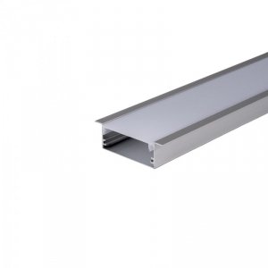 Profil Aluminiowy V-TAC 2mb Anodowany, Klosz Mleczny, Wpuszczany 20x50mm VT-8207
