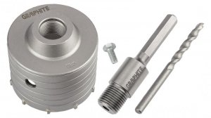 Otwornica widiowa 80 mm z adapterem HEX oraz wiertłem pilotującym
