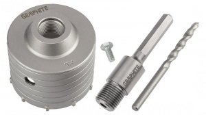 Otwornica widiowa 85 mm z adapterem HEX oraz wiertłem pilotującym