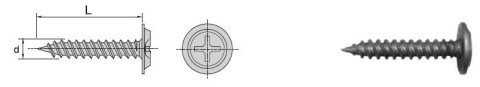 WKRĘT Z ŁBEM PODKŁADKOWYM FOSFATYZOWANY 4.2*25MM (10 STO)