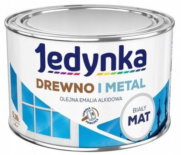 EMALIA ALKIDOWA DO DREWNA I METALU BIAŁA MAT 0,36L (1 SZT)