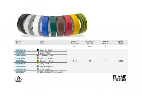 TAŚMA ELEKTROIZOLACYJNA 10M*15MM BIAŁA (1 SZT)