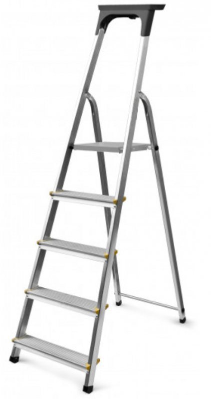 DRABINA ALUMINIOWA WOLNOSTOJĄCA EASY 191CM 5 STOPNI+PODEST (1 SZT)