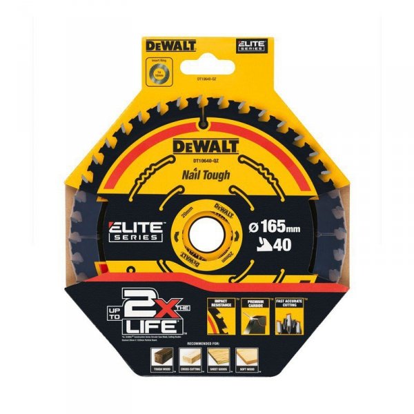 PIŁA TARCZOWA DO DREWNA ELITE 165*20MM 40 ZĘBÓW (1 SZT)