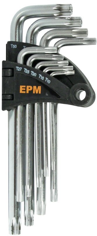 KOMPLET KLUCZY TORX TYP L T10-T50 9SZT. KRÓTKIE (1 KPL)