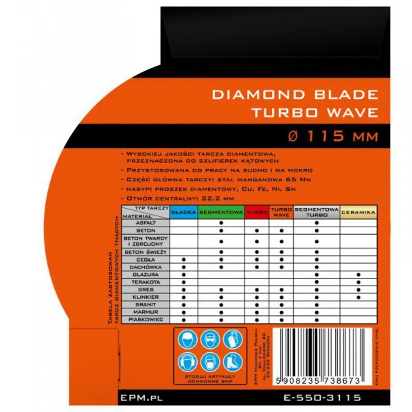 TARCZA DIAMENTOWA TURBO WAVE 230MM (1 SZT)