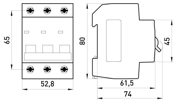 WYŁĄCZNIK NADPRĄDOWY MCB.PRO60 3P B25A 6KA (1 SZT)