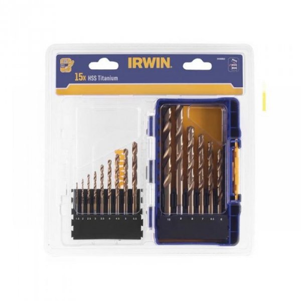 KOMPLET WIERTEŁ DO METALU HSS TIN DIN338 1.5-10MM 15 SZTUK (1 KPL)