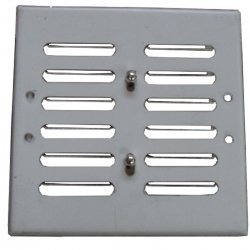 KRATKA METALOWA Z SZYLDEM NIERDZEWNYM 14*14CM I ŻALUZJĄ (1 SZT)