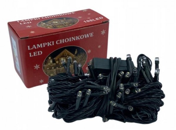 LAMPKI CHOINKOWE 100LED ZIMNE BIAŁE 5,3M (1 SZT)
