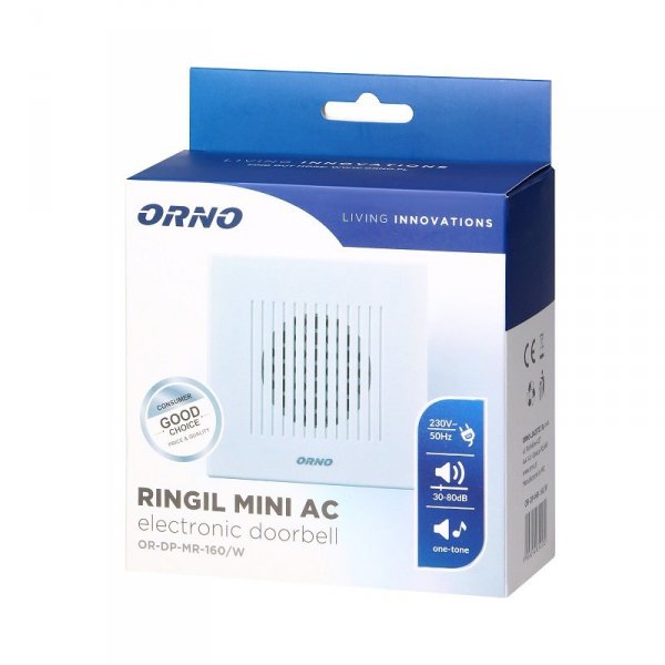DZWONEK ELEKTRONICZNY JEDNOTONOWY 230V BIAŁY RINGIL MINI (1 SZT)
