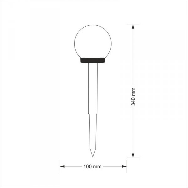 LAMPA SOLARNA 6500K LED KULA BIAŁA PLASTIK CZARNY (1 SZT)