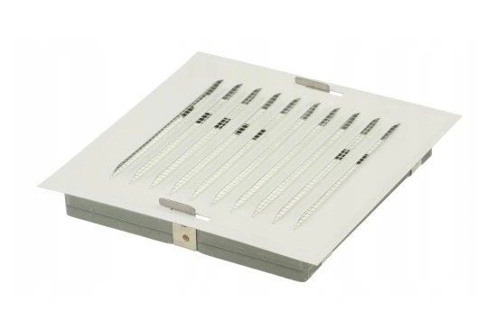 KRATKA METALOWA SKOŚNA W RAMCE Z SIATKĄ 14*14CM BIAŁA (1 SZT)