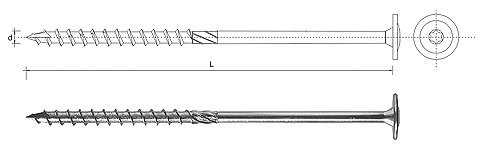 WKRĘT DO DREWNA Z KOŁNIERZEM NA TORX OCYNKOWANY 10*220MM T40 (50 SZT)