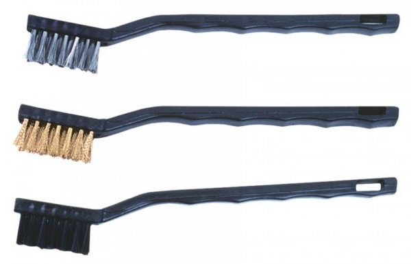 SZCZOTKI 230MM MIX 3 SZTUKI MIEDŹ STAL NYLON (1 KPL)