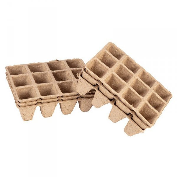ROZSADNIKI TORFOWE (3*4 OTWORY) 16*12*4.5 CM, 5 SZTUK (1 KPL)