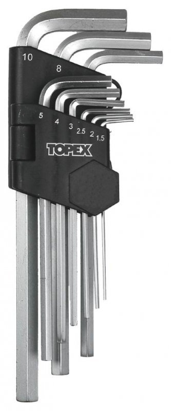 KOMPLET KLUCZY IMBUSOWY &#039;&#039;HEX&#039;&#039; TYP L 1,5-10MM DŁUGIE 9SZTUK (1 KPL)