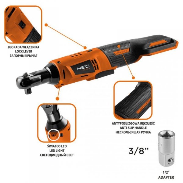 GRZECHOTKA AKUM. ENERGY+ 18V,LI-LON,3/8”&#039;, BEZ AKUM.+ADAPTER (1 SZT)