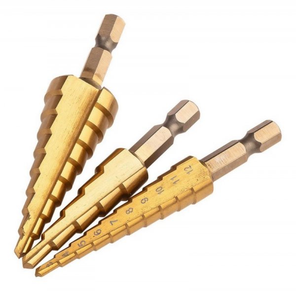 ZESTAW WIERTEŁ STOPNIOWYCH HSS TIN 3-20 MM HEX 3 SZT. (1 KPL)
