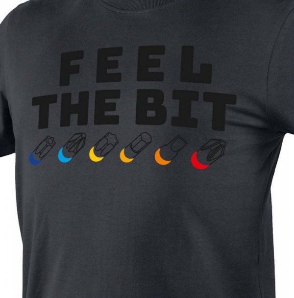 T-SHIRT Z NADRUKIEM FEEL THE BIT ROZMIAR XXL (1 SZT)