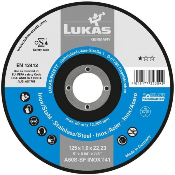 TARCZA PŁASKA T1A 230*1.9*22 A46T-BF INOX PREMIUMFLEX (1 SZT)