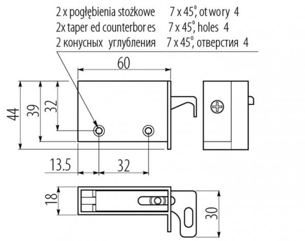 ZAWIESZKA KUCHENNA NOWA P/L BIAŁA (2 SZT.) (1 KPL)