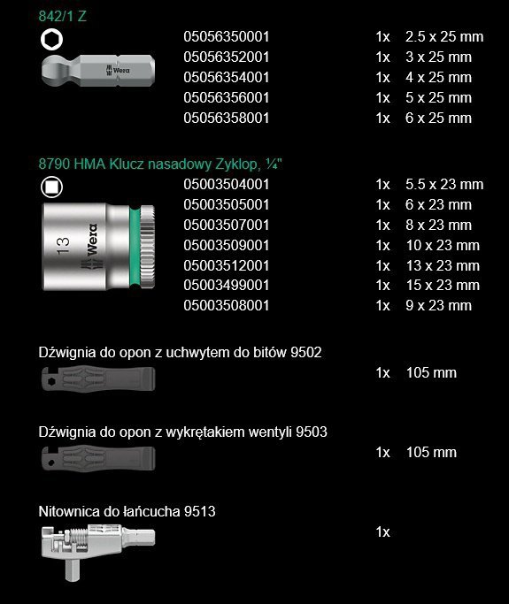 BICYCLE SET 3 A, 40 CZĘŚCI (1 KPL)