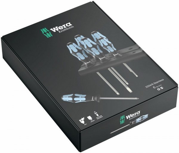 ZESTAW WKRĘTAKÓW ZE STALI NIERDZEWNEJ + WIESZAK, 6CZ (1 KPL)
