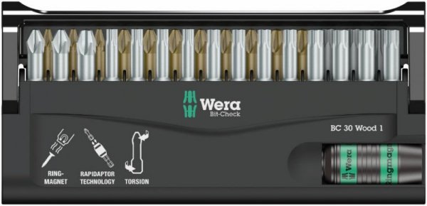 ZESTAW BITÓW BIT-CHECK 30 WOOD 1, 30 CZĘŚĆ (1 KPL)