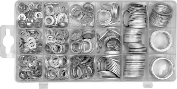 ZESTAW PODKŁADEK ALUMINIOWYCH 450 SZT. MIX ROZMIARÓW (1 KPL)