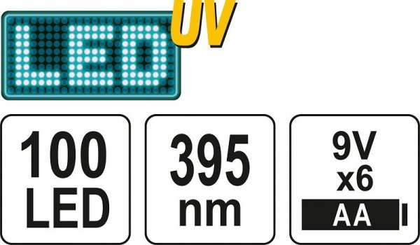 ZESTAW LATARKA UV 100 LED I OKULARY (1 KPL)