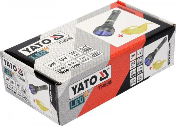 ZESTAW LATARKA UV AKUMULATOROWA 3W + OKULARY (1 KPL)