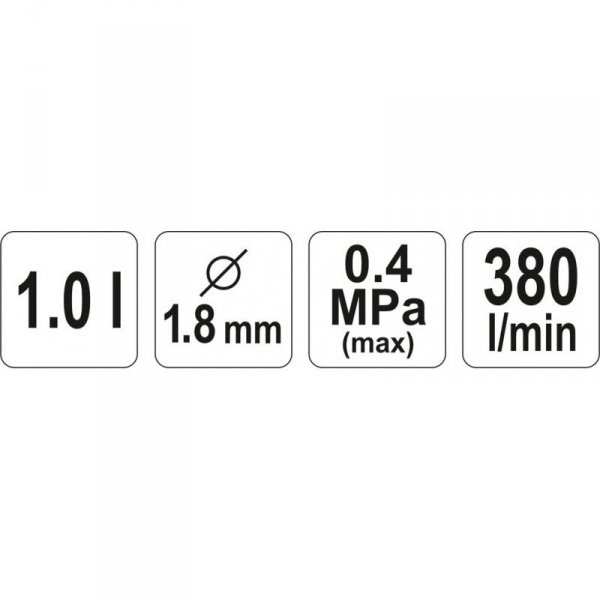 PISTOLET LAKIERNICZY Z DOLNYM ZBIORNIKIEM 1L 1,8M (1 SZT)