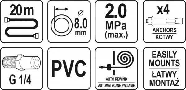 PRZEWÓD PNEUMATYCZNY NA ZWIJAKU AUTOMATYCZNYM 8MM 20M (1 SZT)