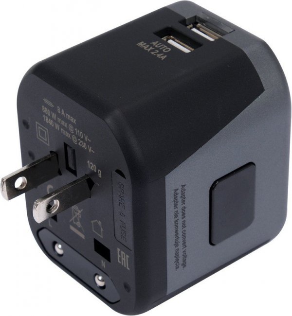 ADAPTER PODRÓŻNY UNIW. 2XUSB 12W (1 SZT)