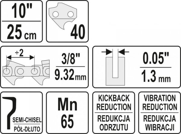 ŁAŃCUCH TNĄCY DO PILARKI 10&#039;&#039; 3.8&#039;&#039; (1 SZT)
