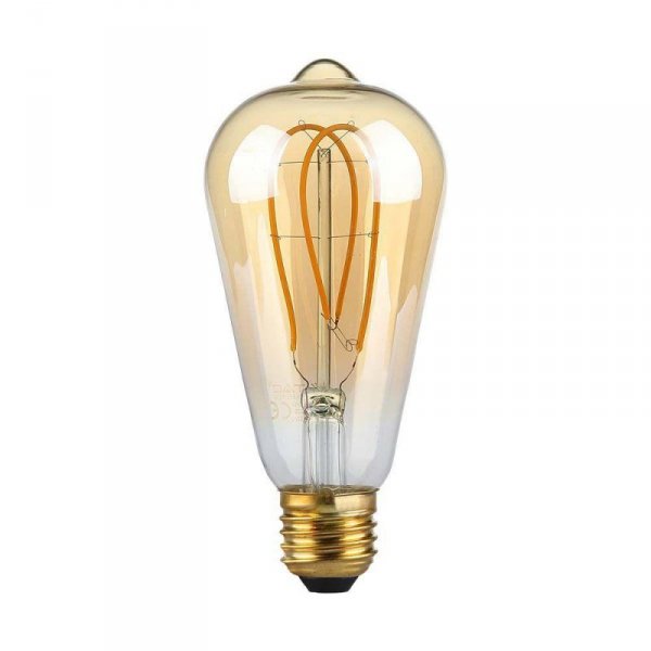 Żarówka LED V-TAC 4,8W E27 Filament Złota Vintage ST64 64x143mm VT-2066-N 1800K 300lm