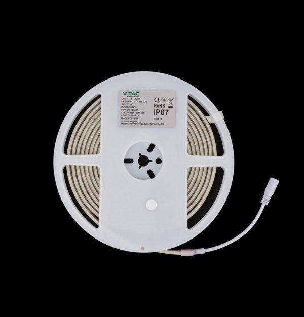 Taśma LED V-TAC Bezpunktowa COB 320LED 24V IP67 10W/m VT-COB 320 4000K 900lm
