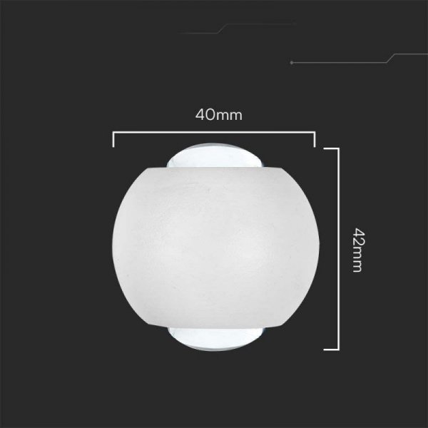 Oprawa Ścienna Góra Dół V-TAC 2W LED IP54 Biała VT-2502 4000K 200lm