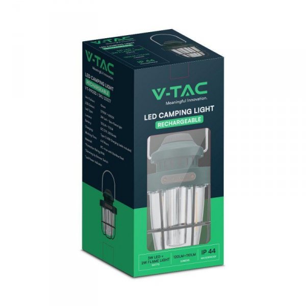 Lampa Kempingowa Przenośna V-TAC LED 3W IP44 Ładowanie USB-C Zmiana Barwy VT-9903D 2700K+6500K 230lm
