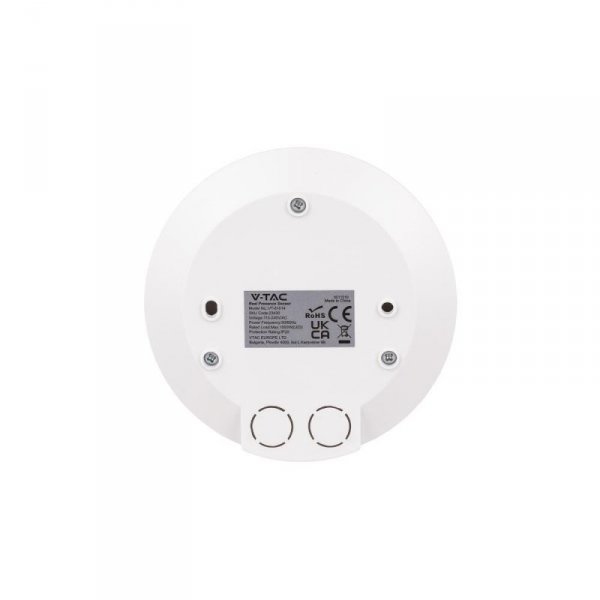 Czujnik Ruchu Obecności 360st V-TAC Natynkowy Sufitowy SLIM 25mm 360st fi76 1000W Biały VT-81014 5 Lat Gwarancji
