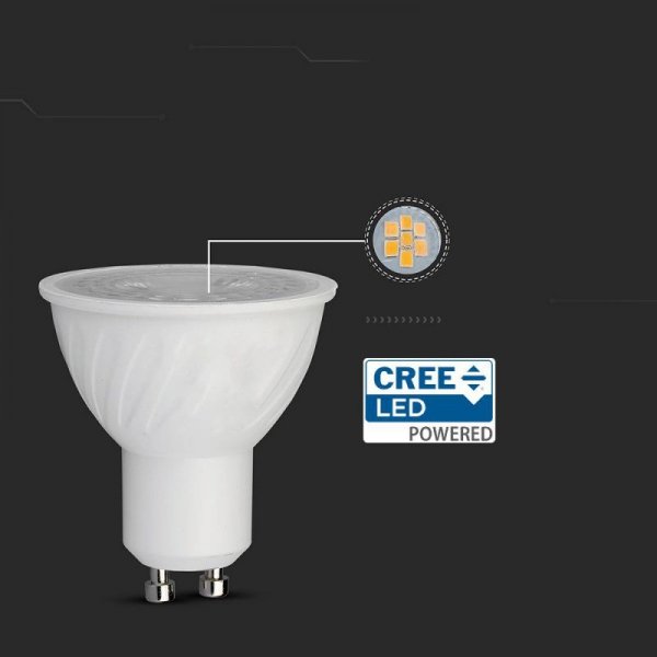 Żarówka LED V-TAC CREE CHIP 6W GU10 38st ściemnialna VT-227D 6500K 445lm 6 Lat Gwarancji